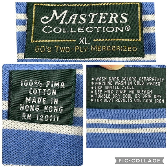 Masters Collection 60's 2-Ply Mercerized Classic Golf Athleisure Polo Shirt XL - Picture 3 of 12